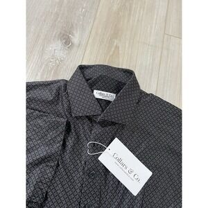 Collars And Co Featherweight Short Sleeve Polo  Size M Geometric Black